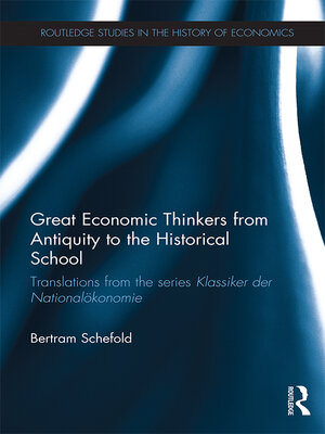 cover image of Great Economic Thinkers from Antiquity to the Historical School